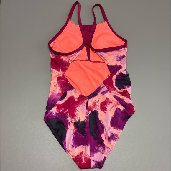 NIKE swimsuit Printed Mesh Inset size large - Picture 2 of 7